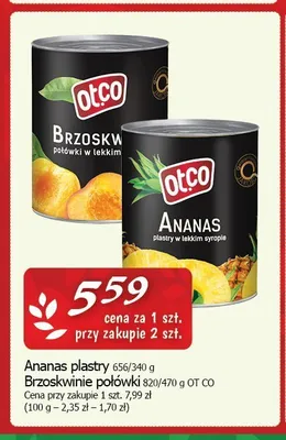 Brzoskwinie połówki Otco promocja w CEZAR Delikatesy