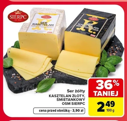 Ser żółty Kasztelan Złoty Sierpc promocja w Carrefour Market