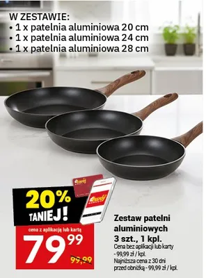 Zestaw patelni aluminiowych 3 szt., 1 kpl. promocja w Twój Market