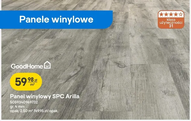 Panel winylowy SPC Arilla gr. 4mm promocja w Castorama