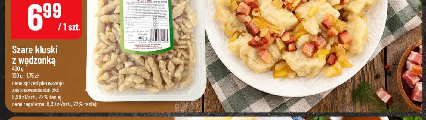 Szare kluski z wędzonką promocja w POLOmarket