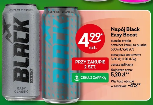 Napój energetyczny Black Easy Boost Tropic promocja w Żabka