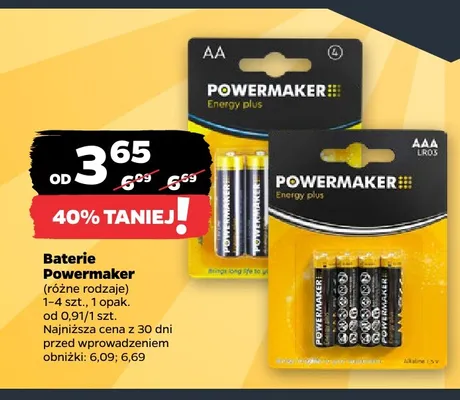 Baterie Aa Powermaker 4-pak promocja w Netto