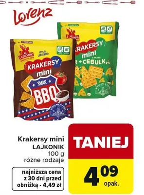 Krakersy mini smak BBQ promocja w Carrefour Market