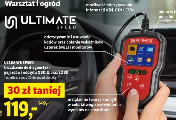 Urządzenie do diagnostyki pojazdów i odczytu OBD II oraz EOBD promocja w Lidl