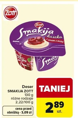 Deser SMAKIJA ZOTT 130g różne rodzaje promocja w Carrefour