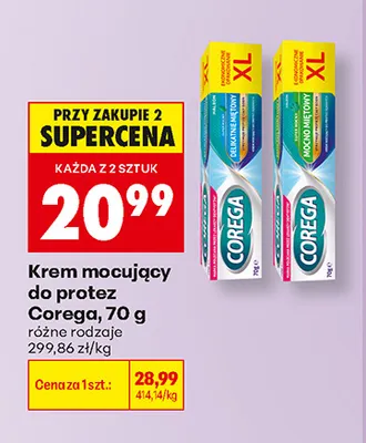 Krem mocujący do protez Corega mocno miętowy promocja w Biedronka