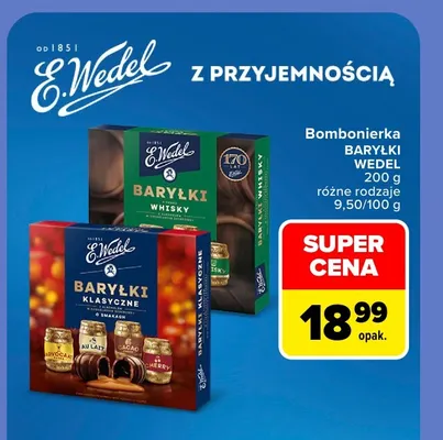 Bombonierka Baryłki whisky E.Wedel promocja w Carrefour