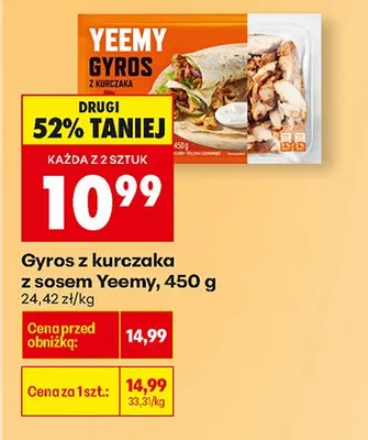 Gyros z kurczaka z sosem promocja w Biedronka