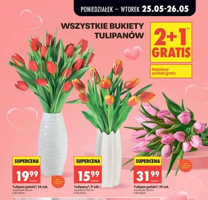 Bukiety tulipanów promocja w Biedronka
