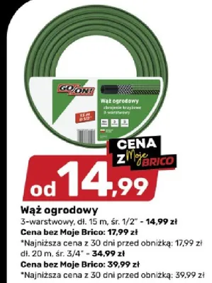 Wąż ogrodowy 3-warstwowy promocja w Bricomarche