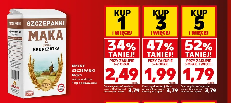 Mąka pszenna krupczatka typ 450 Młyny Szczepanki promocja w Kaufland