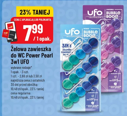 Żelowa zawieszka do WC UFO Power Pearl 3w1 Morski promocja w POLOmarket