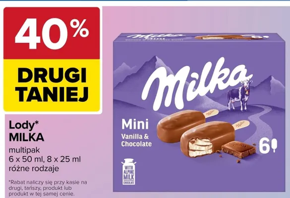 Lody Milka Mini Vanilla & Chocolate 6-pak promocja w Carrefour