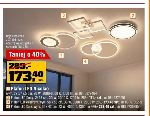 Plafon LED Koła promocja w OBI