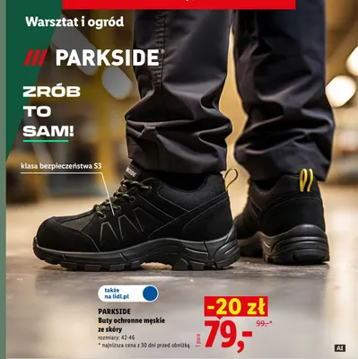 Buty ochronne męskie ze skóry Parkside promocja w Lidl
