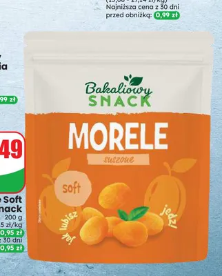 Morele suszone Soft Bakaliowy Snack promocja w Dino