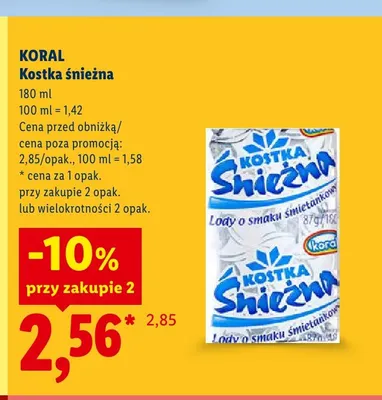 Lody Kostka Śnieżna o smaku śmietankowym promocja w Lidl