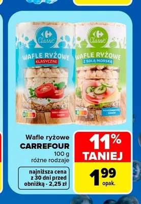 Wafle ryżowe Carrefour Classic z solą morską promocja w Carrefour Market