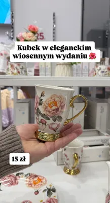 Kubek w kwiaty z pozłacaniem promocja w Pepco