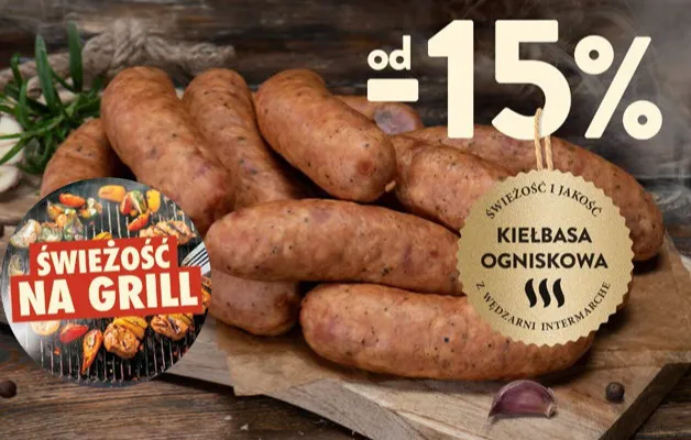 Kiełbasa ogniskowa z wędzarni Intermarché promocja w Intermarche