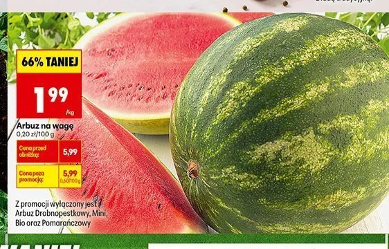Arbuz na wagę promocja w Biedronka