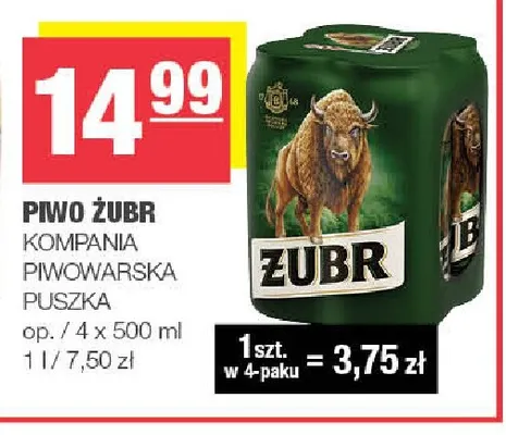 Piwo Żubr 4-pak promocja w SPAR