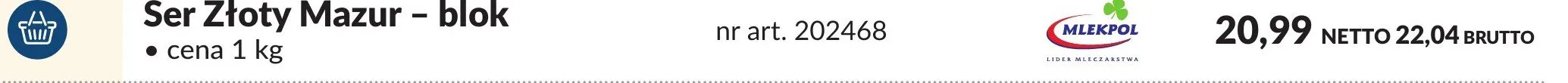 Ser Złoty Mazur - blok promocja w Makro