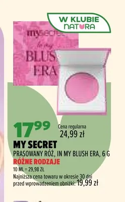 Prasowany róż In My Blush Era My Secret promocja w Drogerie Natura