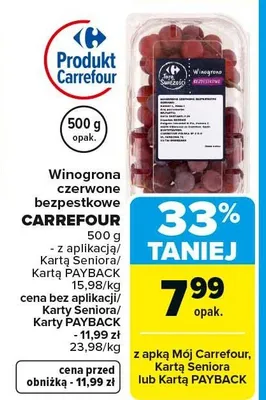 Winogrona czerwone bezpestkowe promocja w Carrefour Market