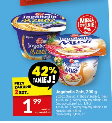 Jogurt Jogobella Musli Zott promocja w Twój Market
