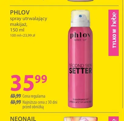 Spray utrwalający makijaż Phlov promocja w Hebe