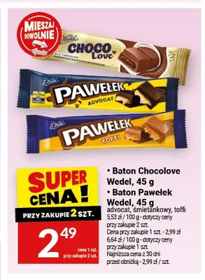 Baton Pawełek Wedel advocat promocja w Twój Market