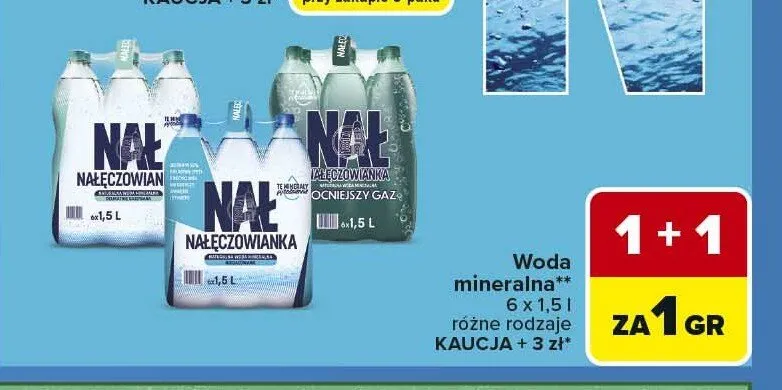 Woda mineralna NAŁĘCZOWIANKA 6-pak 1,5l promocja w Carrefour