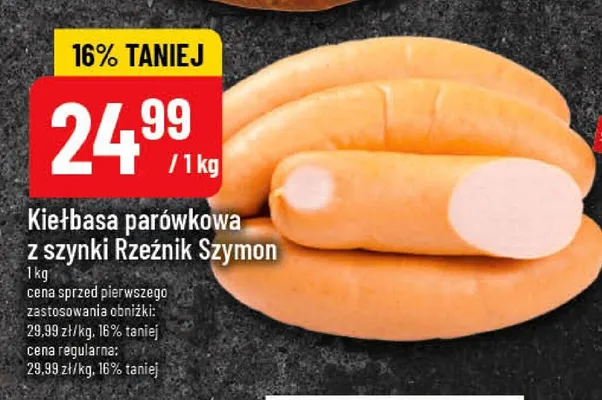Kiełbasa parówkowa z szynki promocja w POLOmarket