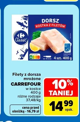 Filety z dorsza mrożone Carrefour w kostce promocja w Carrefour Market