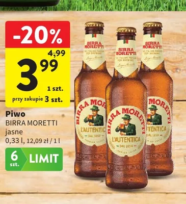 Piwo Birra Moretti promocja w Intermarche