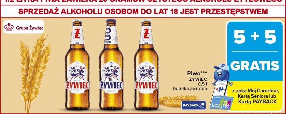Piwo butelka zwrotna promocja w Carrefour