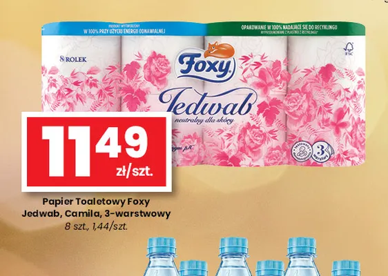 Papier toaletowy Foxy Jedwab 3-warstwowy 8-pak promocja w emma MARKET