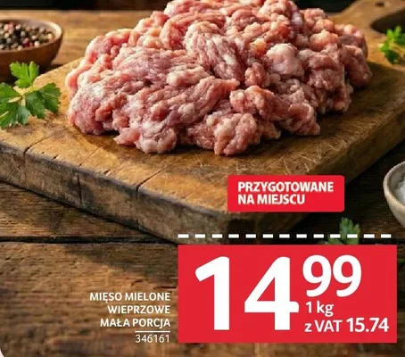 Mięso mielone wieprzowe mała porcja przygotowane na mięscu promocja w Selgros