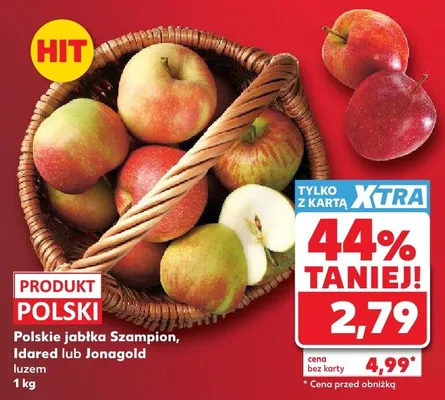 Jabłka polskie Szampion, Idared lub Jonagold luzem promocja w Kaufland