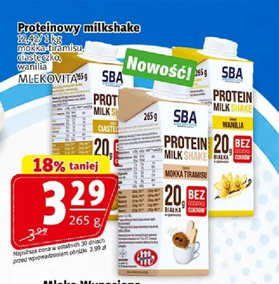 Proteinowy milkshake Mlekovita mokka tiramisu promocja w Prim Market