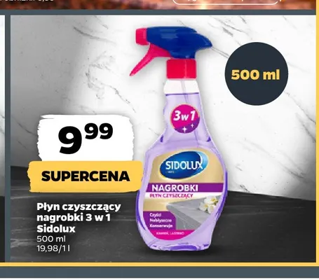 Płyn czyszczący nagrobki 3 w 1 Sidolux promocja w Netto