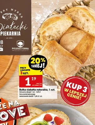 Bułka ciabatta naturalna Białecki promocja w Twój Market