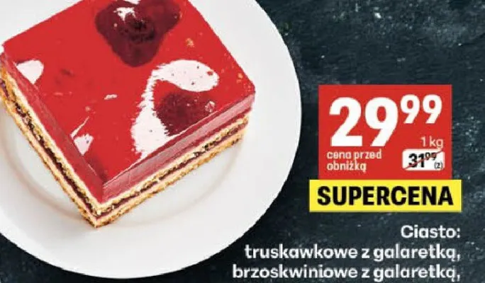 Ciasto brzoskwiniowe z galaretką promocja w Delikatesy Centrum
