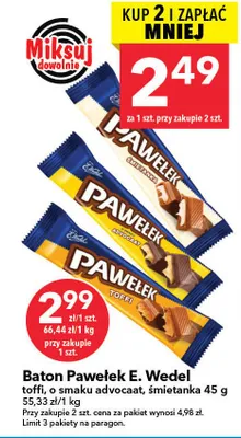Baton toffi z mleczną czekoladą, śmietanka promocja w LEWIATAN