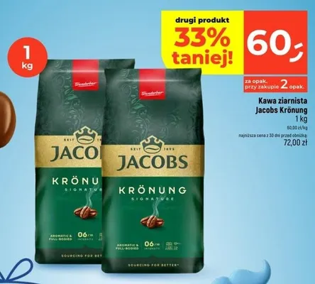 Kawa ziarnista Jacobs Krönung promocja w Dealz