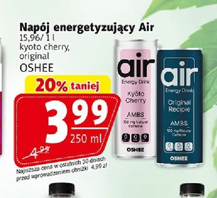 Napój energetyzujący Oshee Air Original promocja w Prim Market