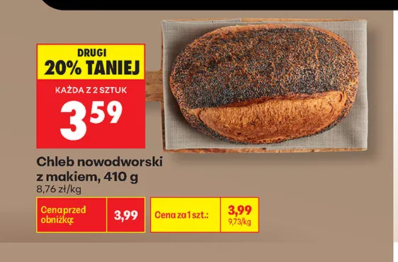 Chleb nowodworski z makiem promocja w Biedronka