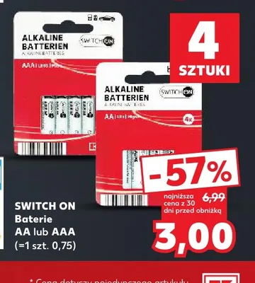 Baterie Aaa Switch On promocja w Kaufland